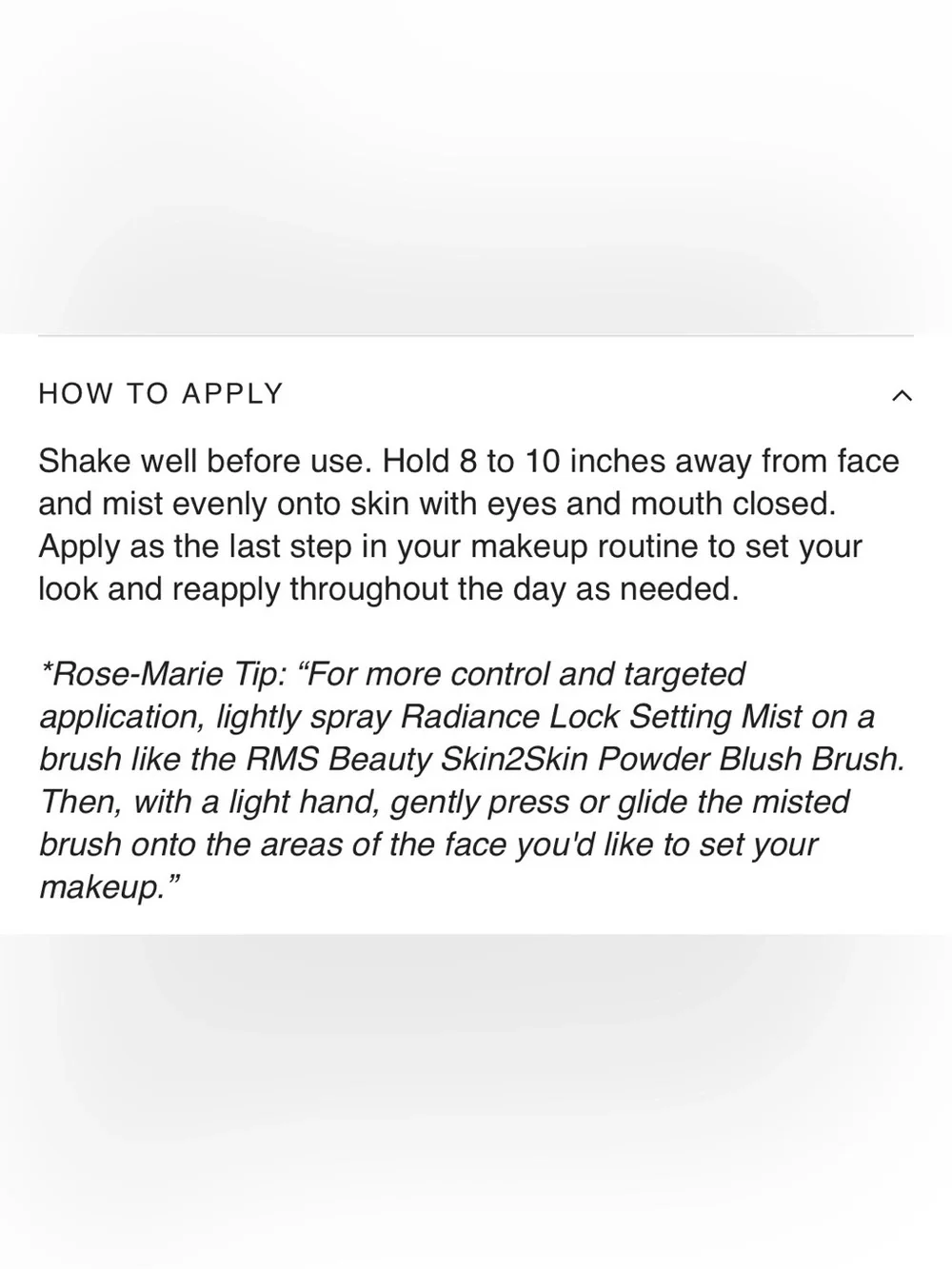 RMS Beauty Radiance Lock Setting Mist